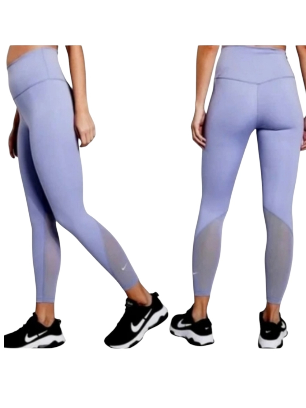 Nike One Dri-Fit Training Leggings with Mesh Hi Rise 7/8 Length Purple XS NWT